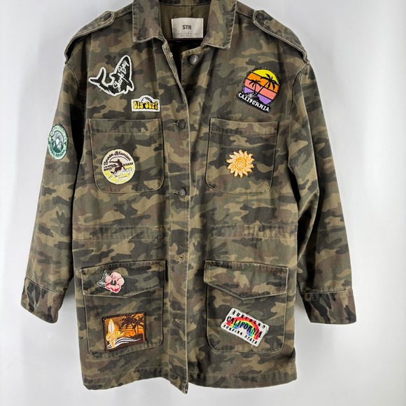 Camo Utility Jacket Patches customized California Sun Surfing STR Medium - Picture 10 of 13
